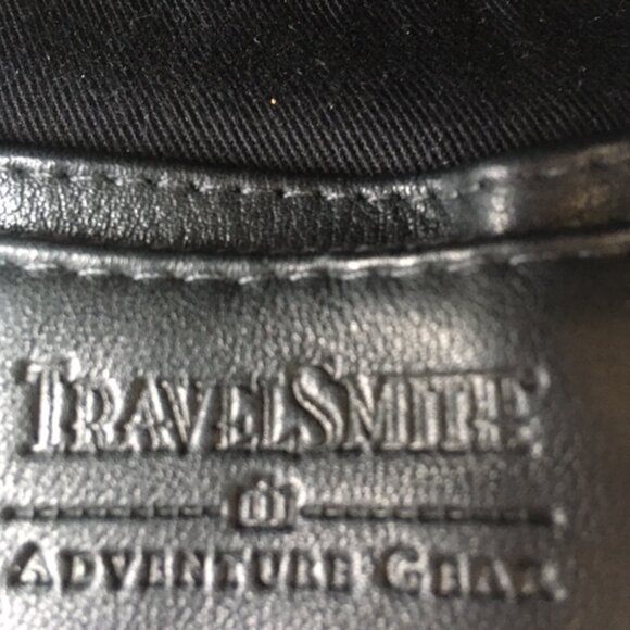 TravelSmith Black Leather Crossbody Bag - Picture 8 of 11